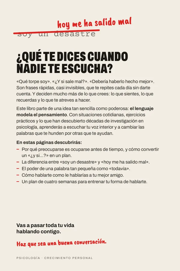 Contracubierta de «El lenguaje modela el pensamiento», con el texto de presentación del libro